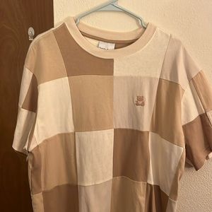 Teddy Fresh Color Block T-shirt Size L Tan/yellow